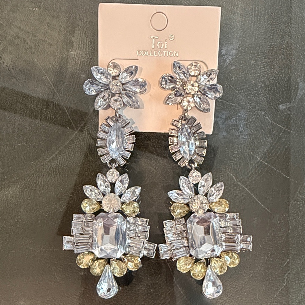 Tolani Silver and Gold Crystal Earrings